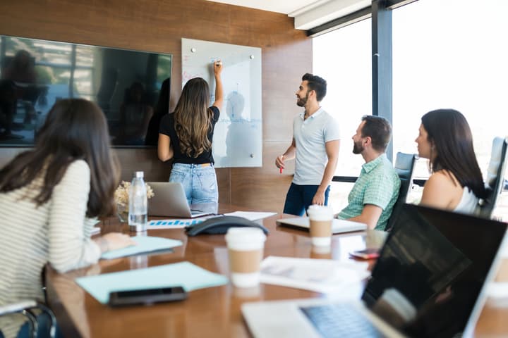 Business Team Planning Strategy In Meeting Room