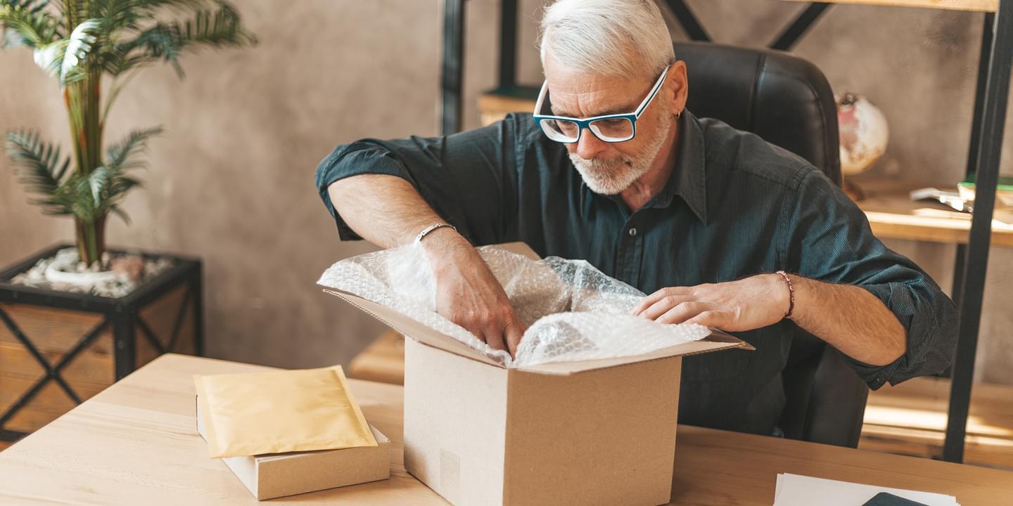 retail customer online shopping box delivery unboxing