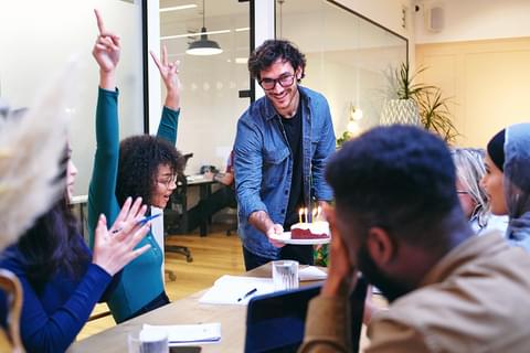 Office birthday party team meeting