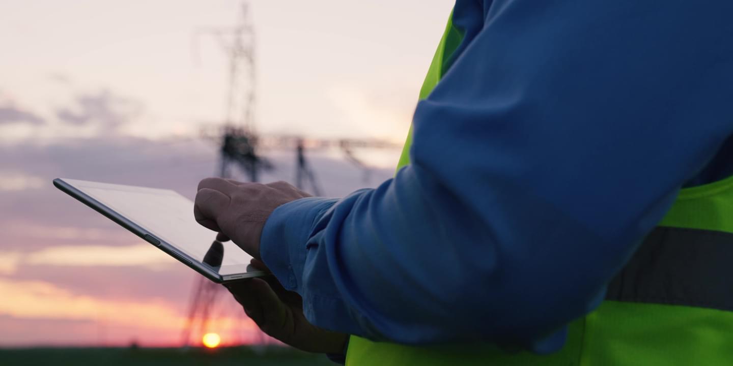 Utility Worker with Tablet