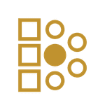 An icon depicting hybrid content for a learning management system.